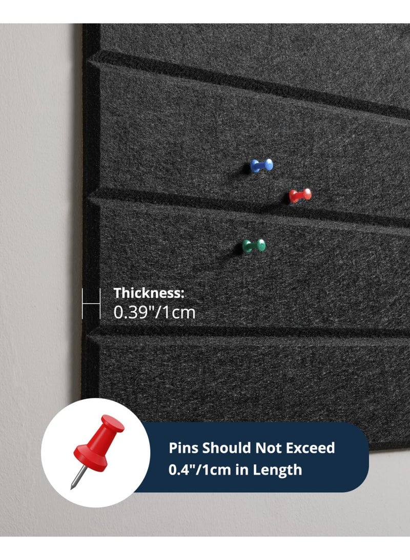 YelaJoy 12Pack 12"x12" Self - Adhesive Black Felt Bulletin Board Tiles - Large Cork Board Alternative for Home & Office Decor, Pin - Friendly Organizer - Image 3